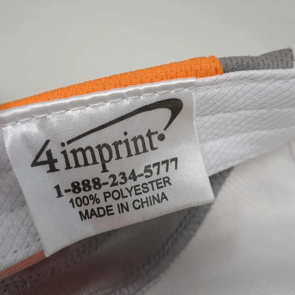 4imprint 5 Panel White Gray Orange One Size Voya Financial Polyester Hat Stripe